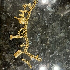 Vintage gold plated Barbie charm bracelet